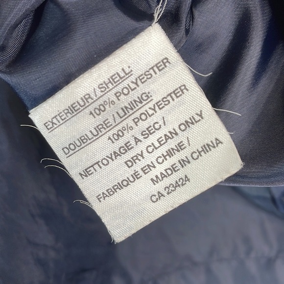 VINTAGE Fen-Nelli Signature Navy Blue Button Front Jacket Removable Hood Size 10 - Picture 10 of 12